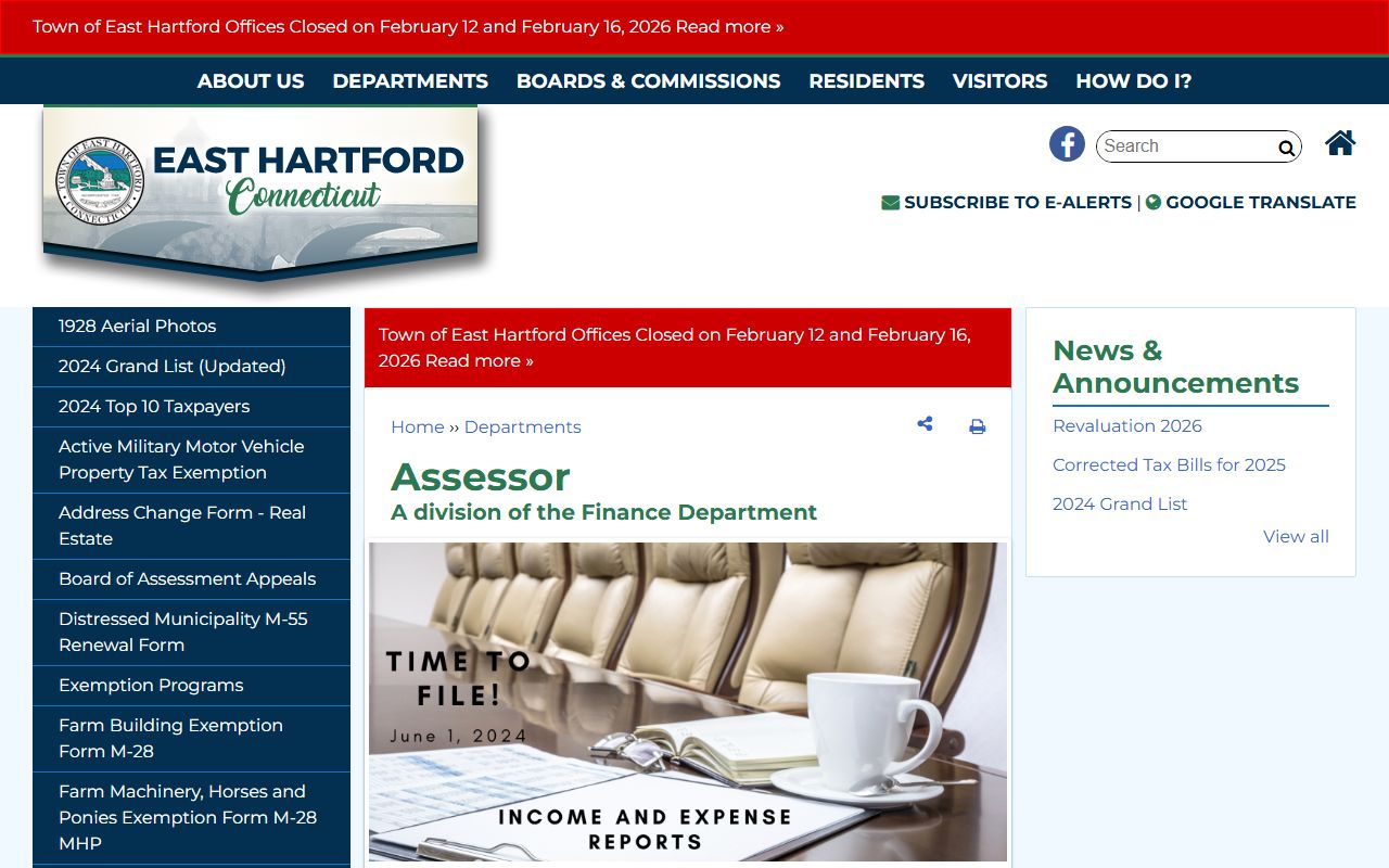 East Hartford Property Tax Records reference screenshot