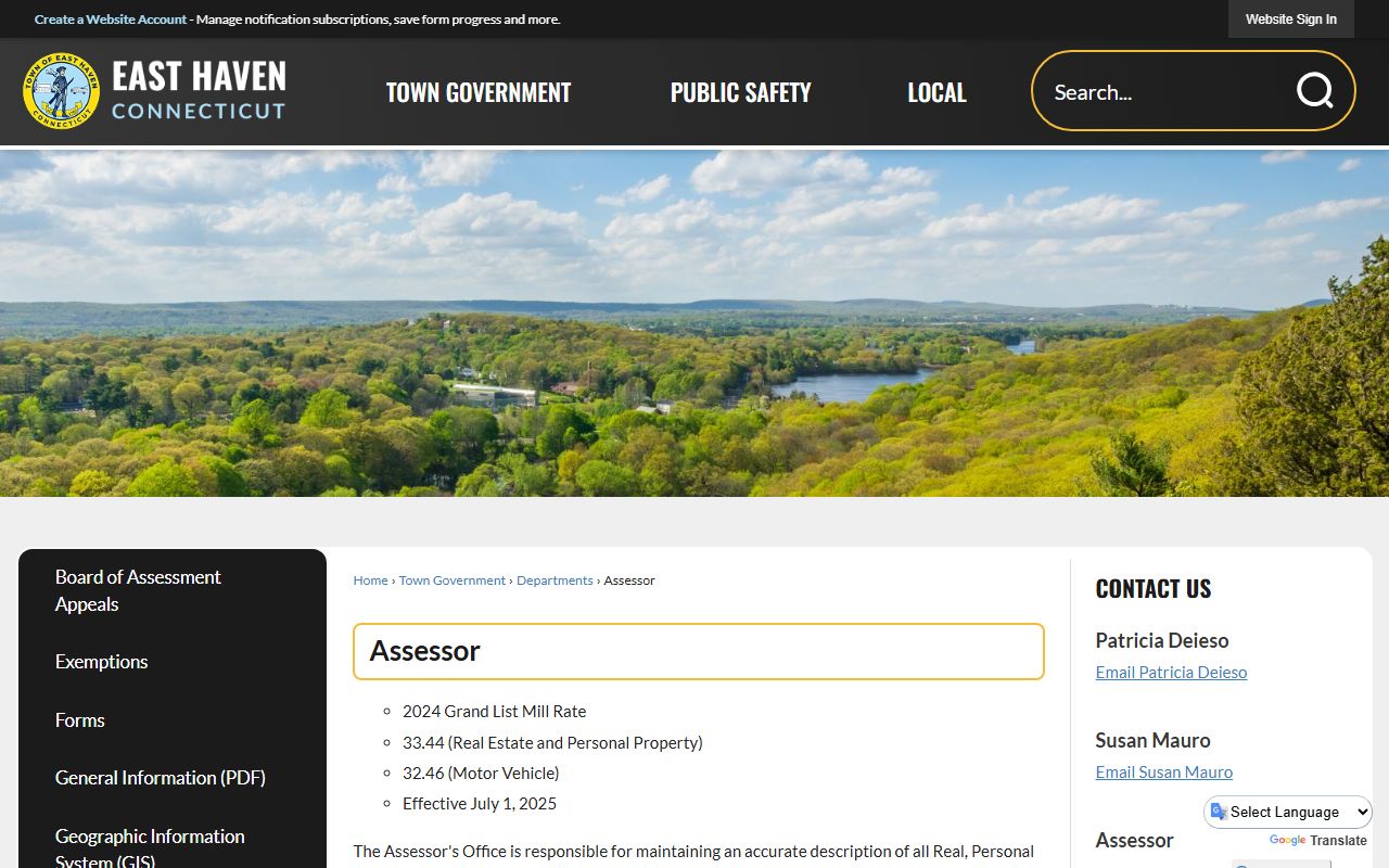 East Haven Property Tax Records reference screenshot