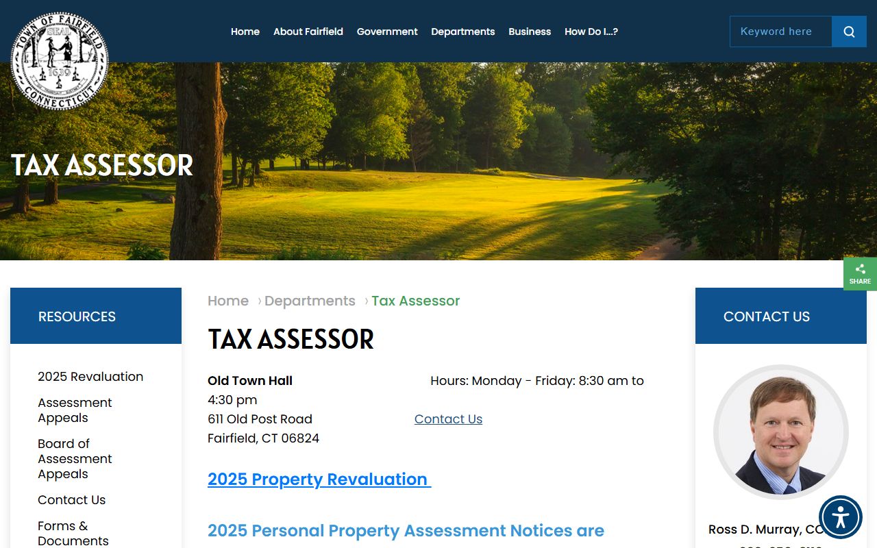 Fairfield Property Tax Records reference screenshot