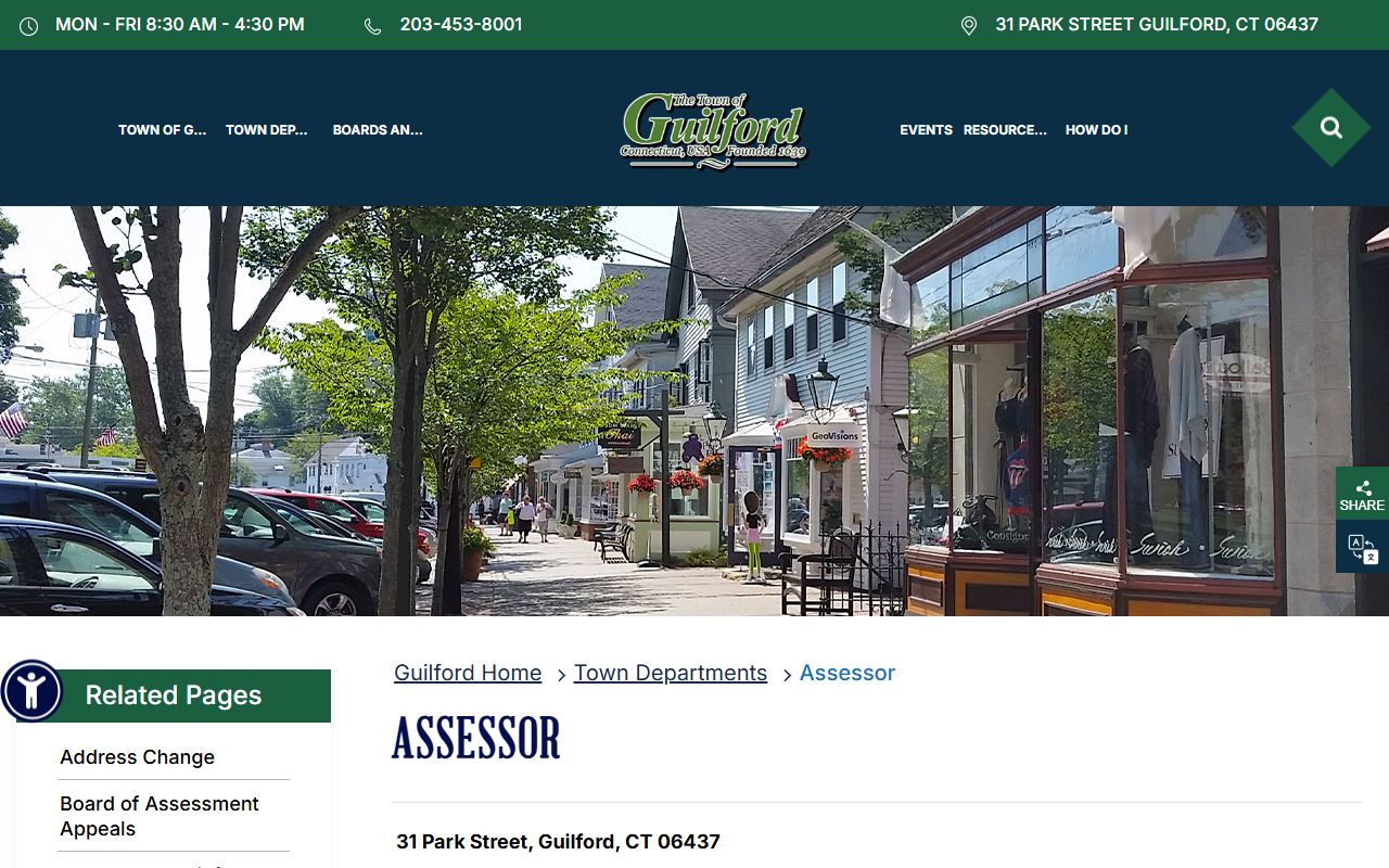 Guilford Property Tax Records reference screenshot