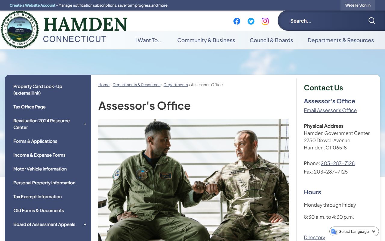 Hamden Property Tax Records reference screenshot