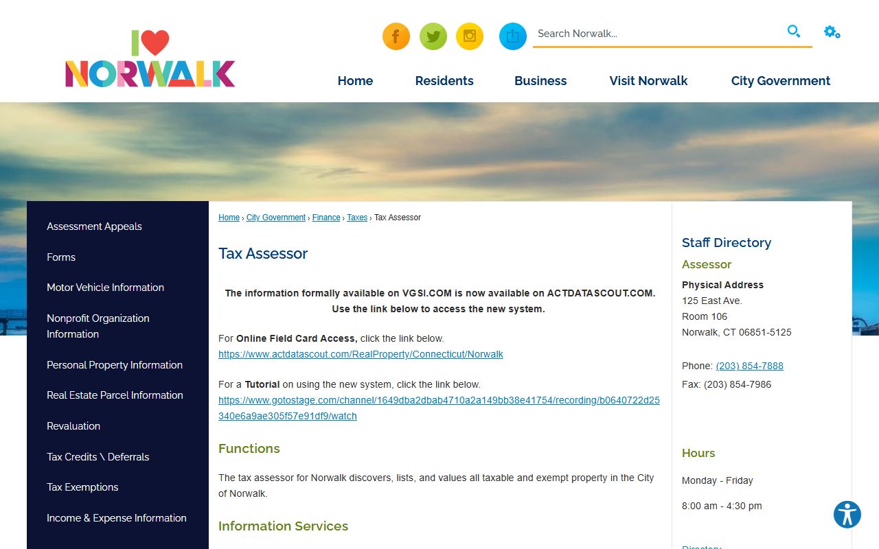 Norwalk Property Tax Records reference screenshot