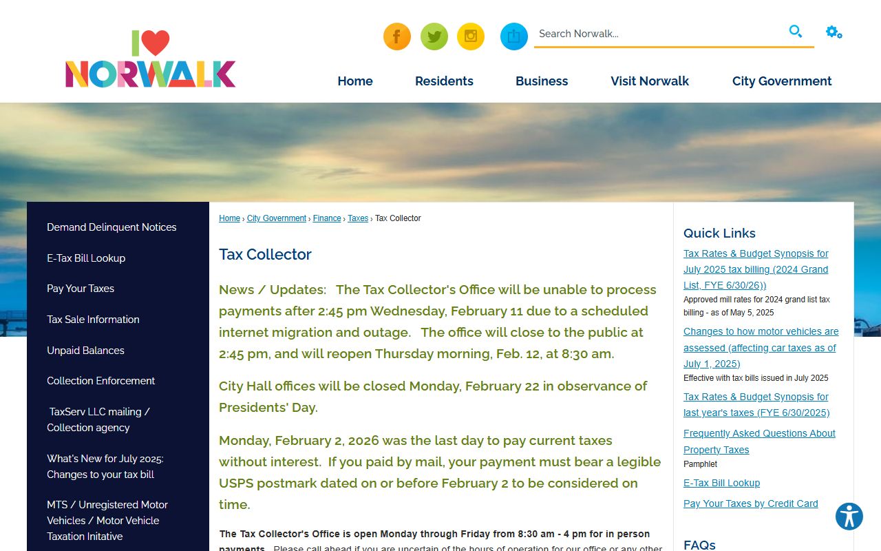 Norwalk Property Tax Records reference screenshot