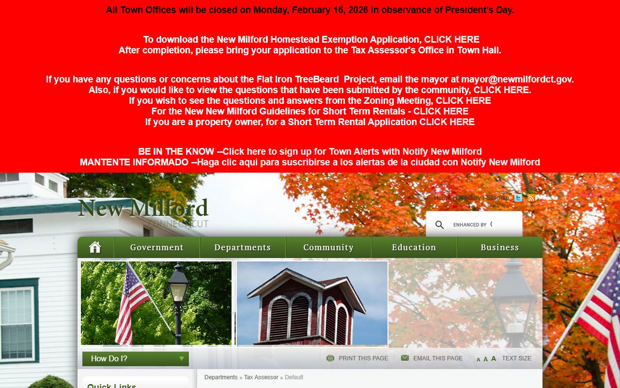 New Milford Property Tax Records reference screenshot