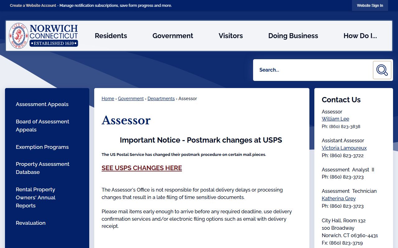 Norwich Property Tax Records reference screenshot