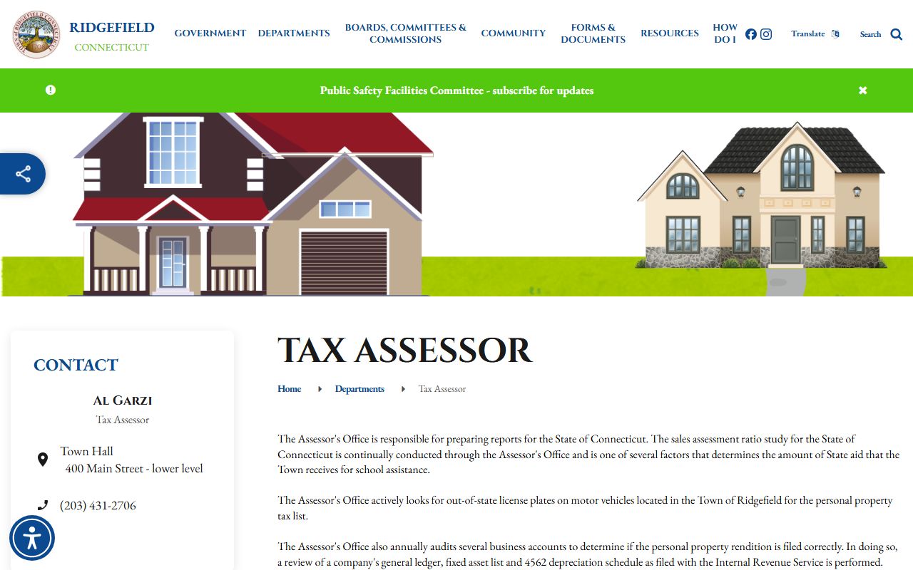 Ridgefield Property Tax Records reference screenshot
