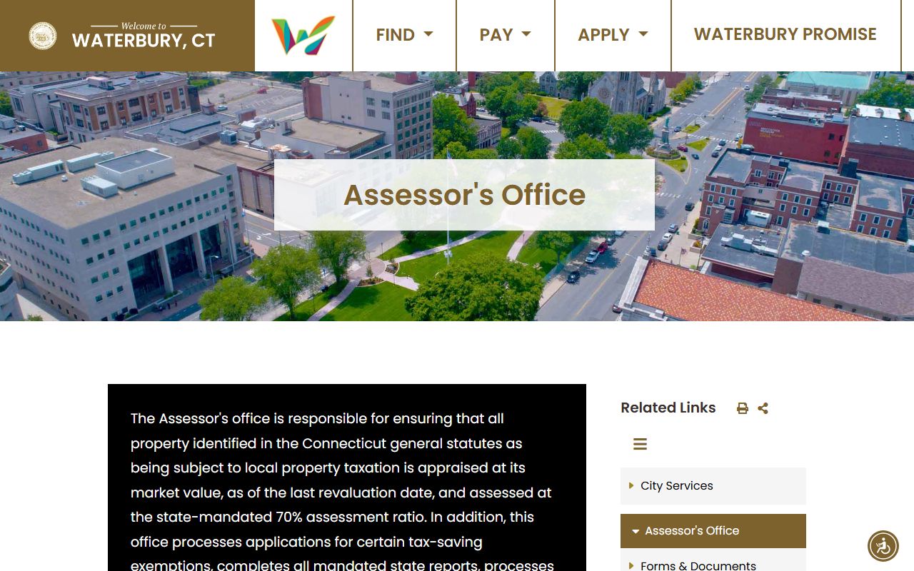 Waterbury Property Tax Records reference screenshot