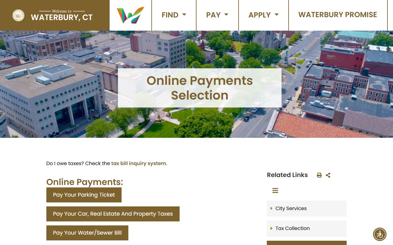 Waterbury Property Tax Records reference screenshot