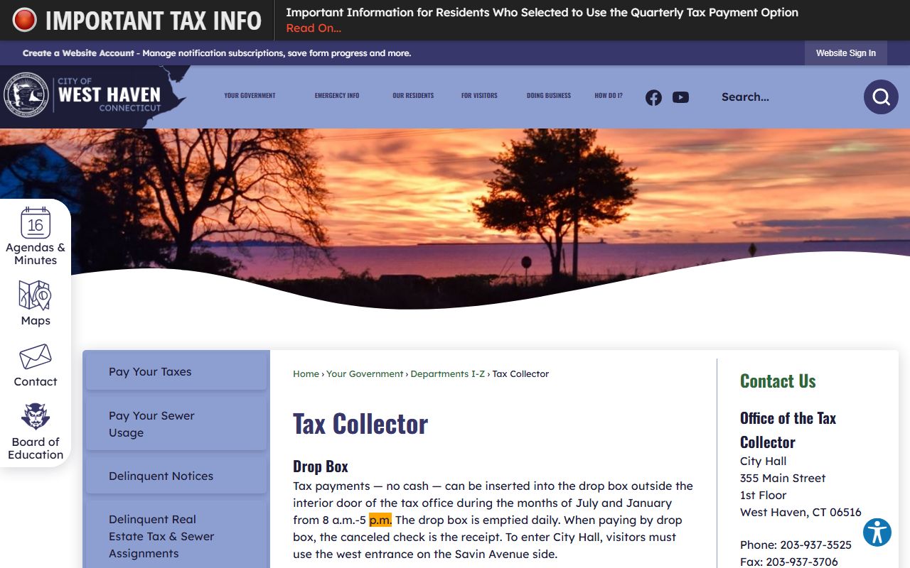 West Haven Property Tax Records reference screenshot