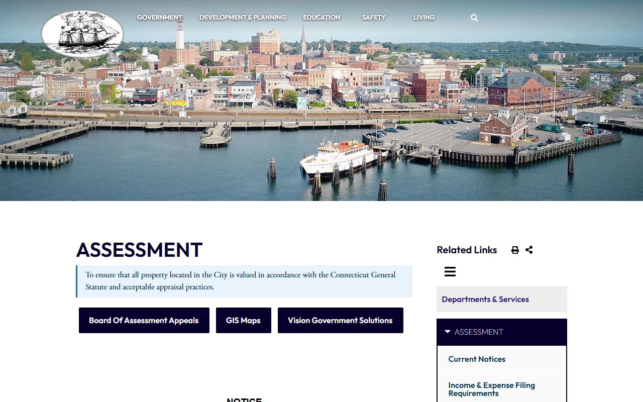 New London County Property Tax Records reference screenshot