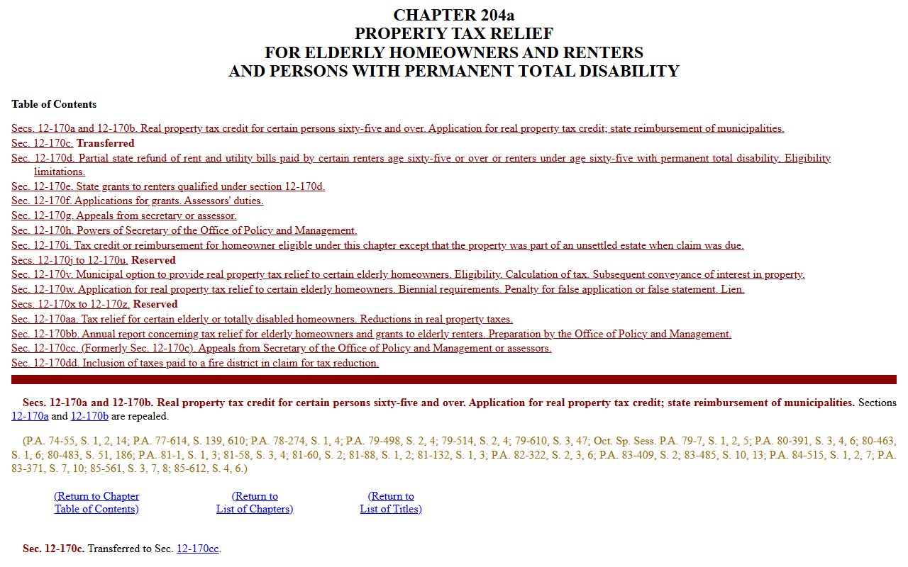 Connecticut Property Tax Records reference screenshot